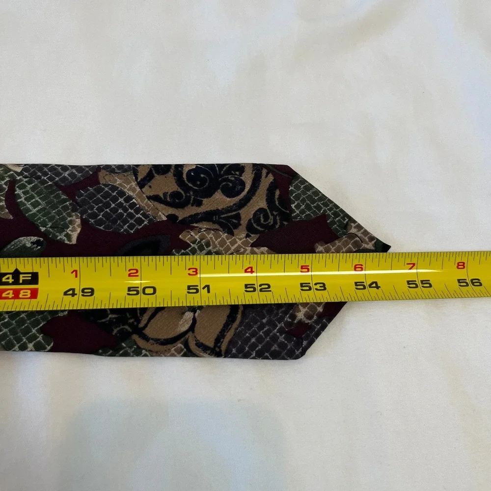 Zylos George Machado 100% Silk Tie Mens Burgundy Multicolor Floral Necktie Short